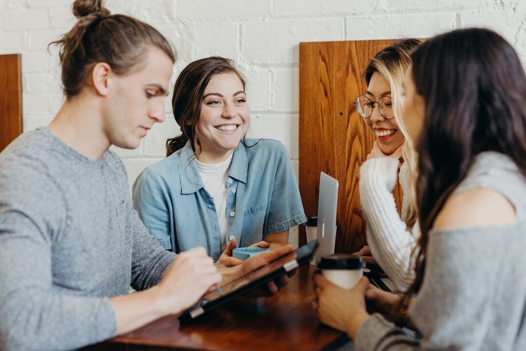 group of friends chatting