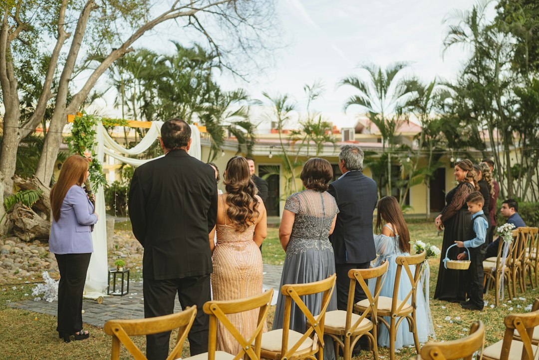 family gathering outdoors